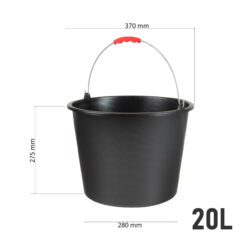 Baueimer 20 L mit rotem Henkel robust stapelbar leicht zu reinigen