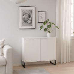 Stabiles Tischbein aus Metall in Schwarz matt für Esstische und Schreibtische