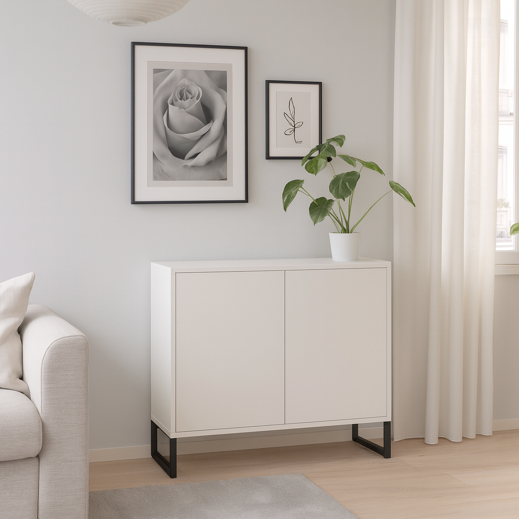 Metalltischbein 35 cm schwarz pulverbeschichtet