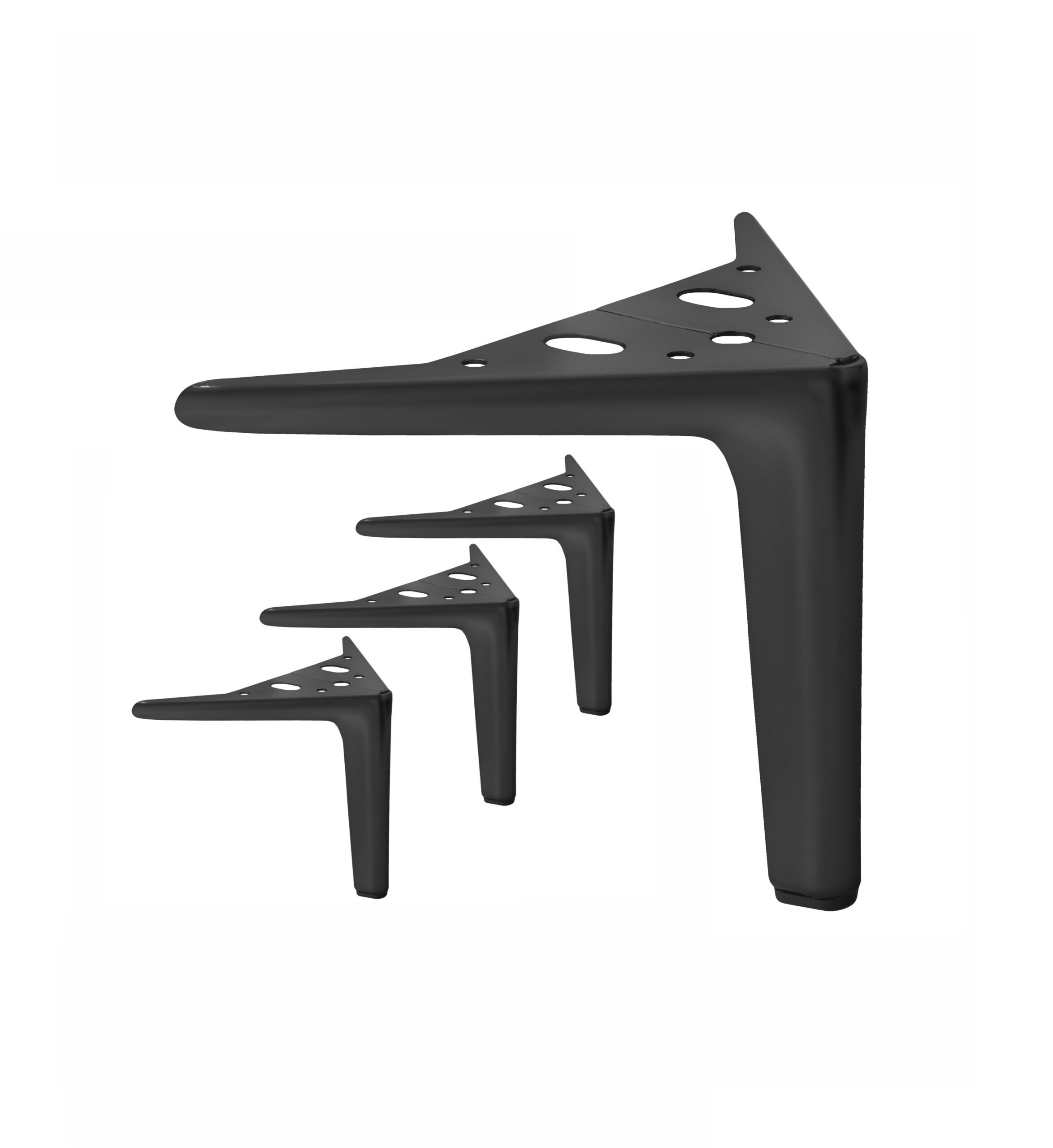 Möbelfuße Schwarz matt Stahl Höhe 12 cm