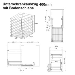 Technischeabmessungen Badschrank Auszug
