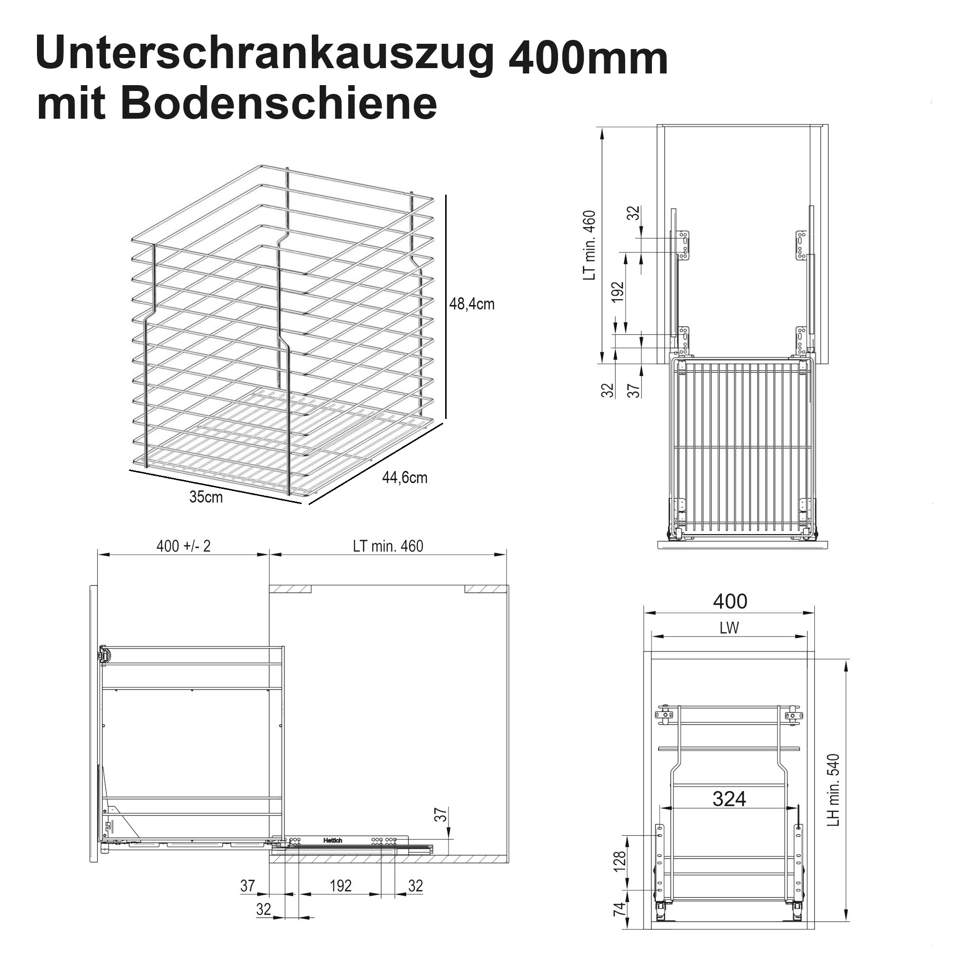 Technischeabmessungen Badschrank Auszug