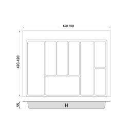 Besteckkasten für Schubladen 70 cm