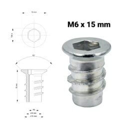 Einschraubmutter M6x15 abmessungen