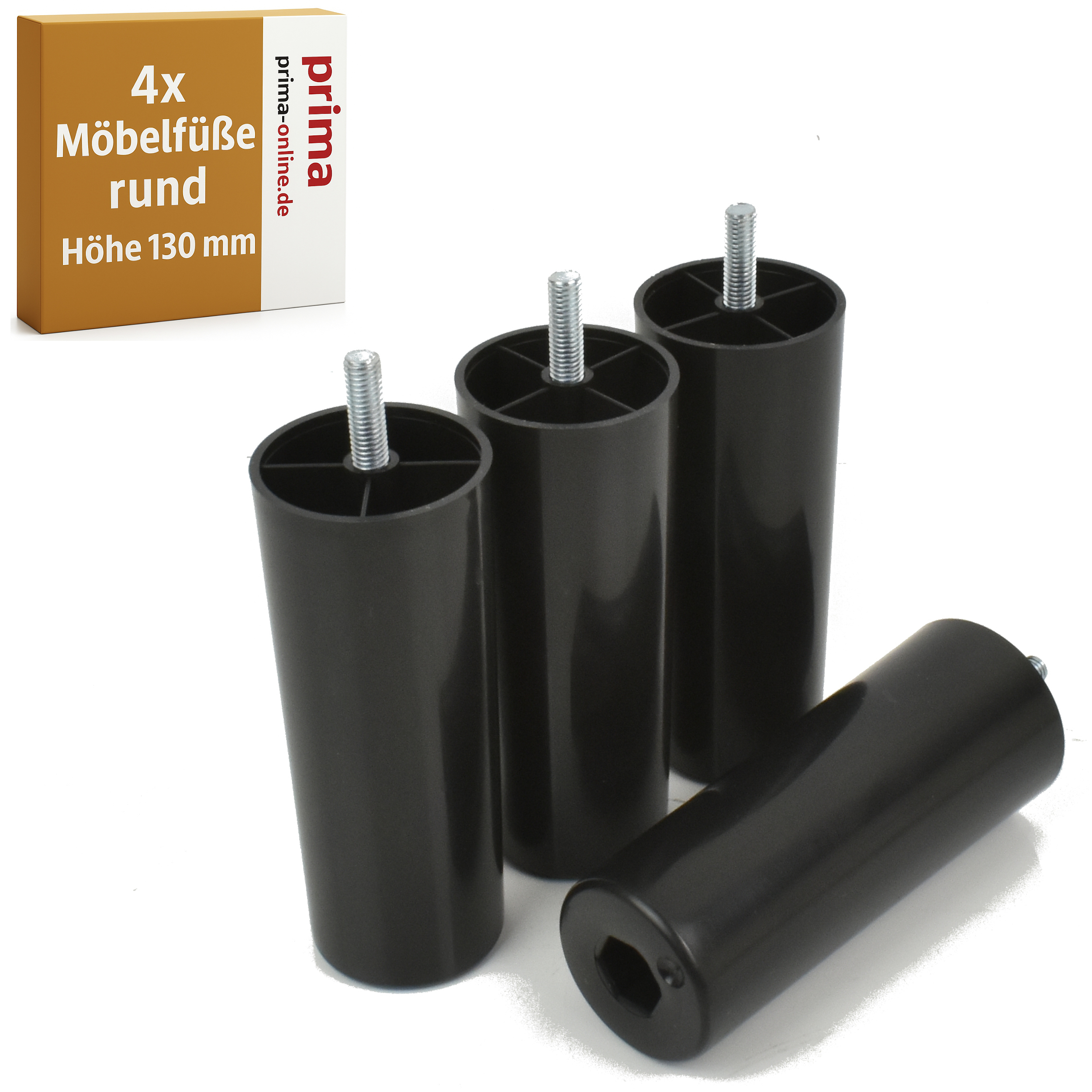 Möbelfüße schwarz zum anschrauben 130 mm