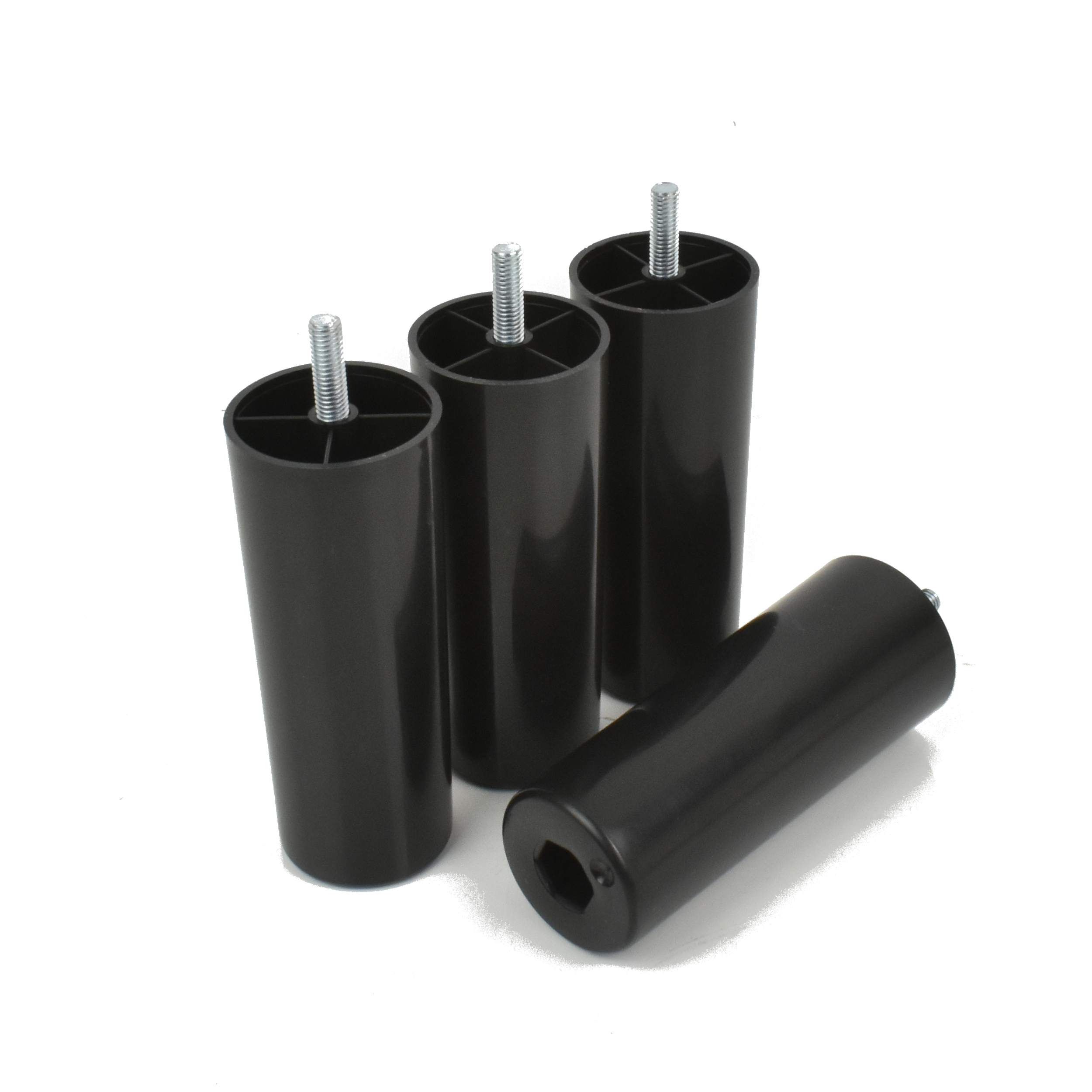 Möbelfüße rund schwarz 130 mm