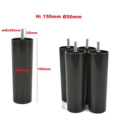 Möbelfüße rund schwarz 15 cm