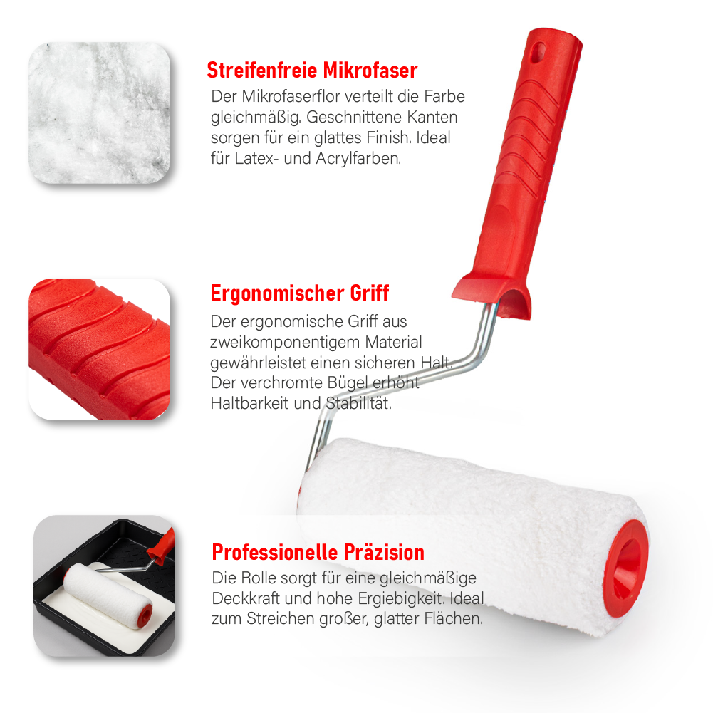 Farbroller 180 mm – Abmessungen und Anwendung im Einsatz