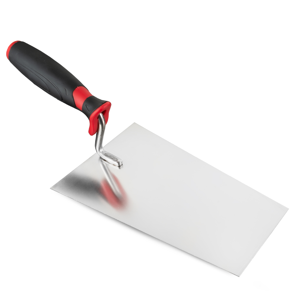 Trapezkelle Edelstahl 140 mm mit Softgriff – Woplus Maurerkelle