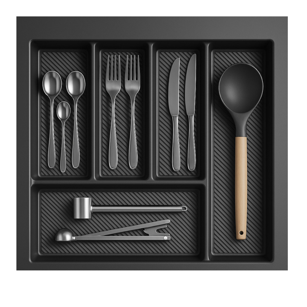 besteckeinsatz 500 mm dunkelgrau