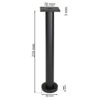 möbelbein metall schwarz 21 cm