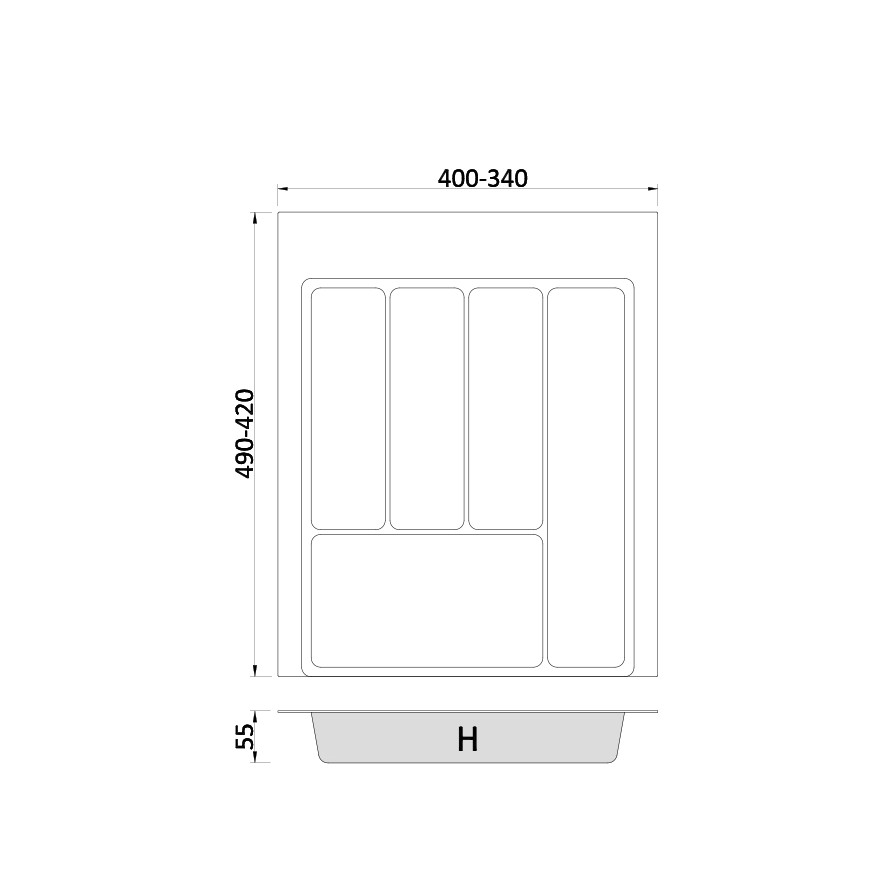 schubladeneinsatz 45 cm