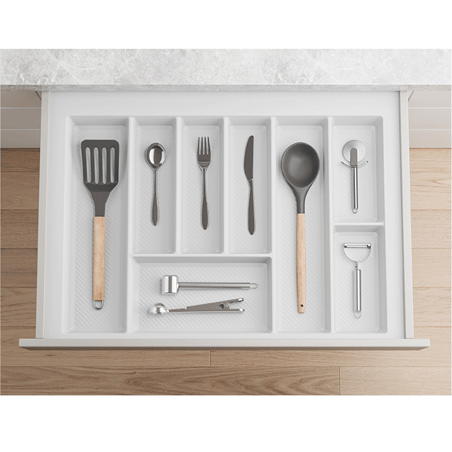 Besteckkasten 70 cm weiß zuschneidbar