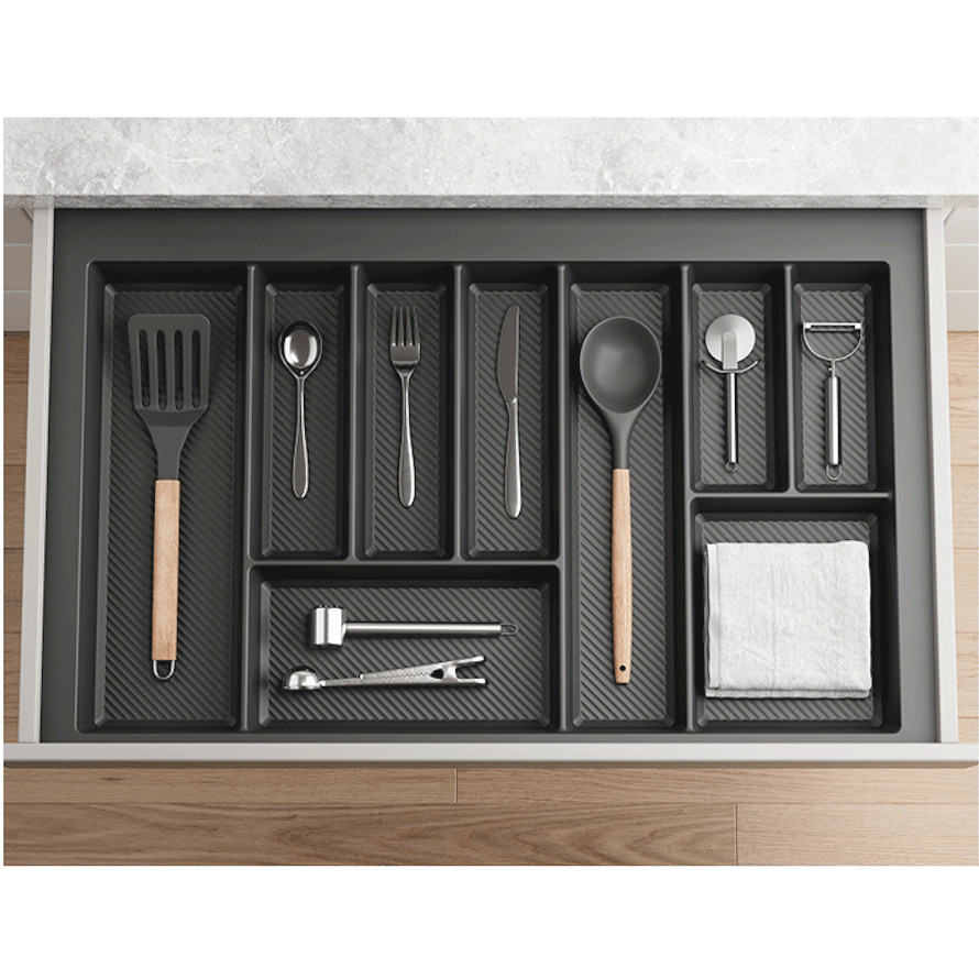 Besteckkasten 80 cm graphit matt zuschneidbar