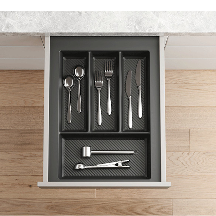 Besteckeinsatz 40 cm graphit matt zuschneidbar