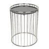 Runder Metallkorb mit Glasboden