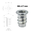 Möbelmutter M6x17mm abmessungen