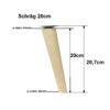 Möbelfüße aus Buchenholz Konisch mit Montageplatte schräg Höhe 20cm 1x