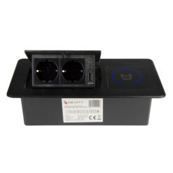 Ausgefahrene Modulbox II Tischsteckdose mit 2 Schuko-Anschlüssen