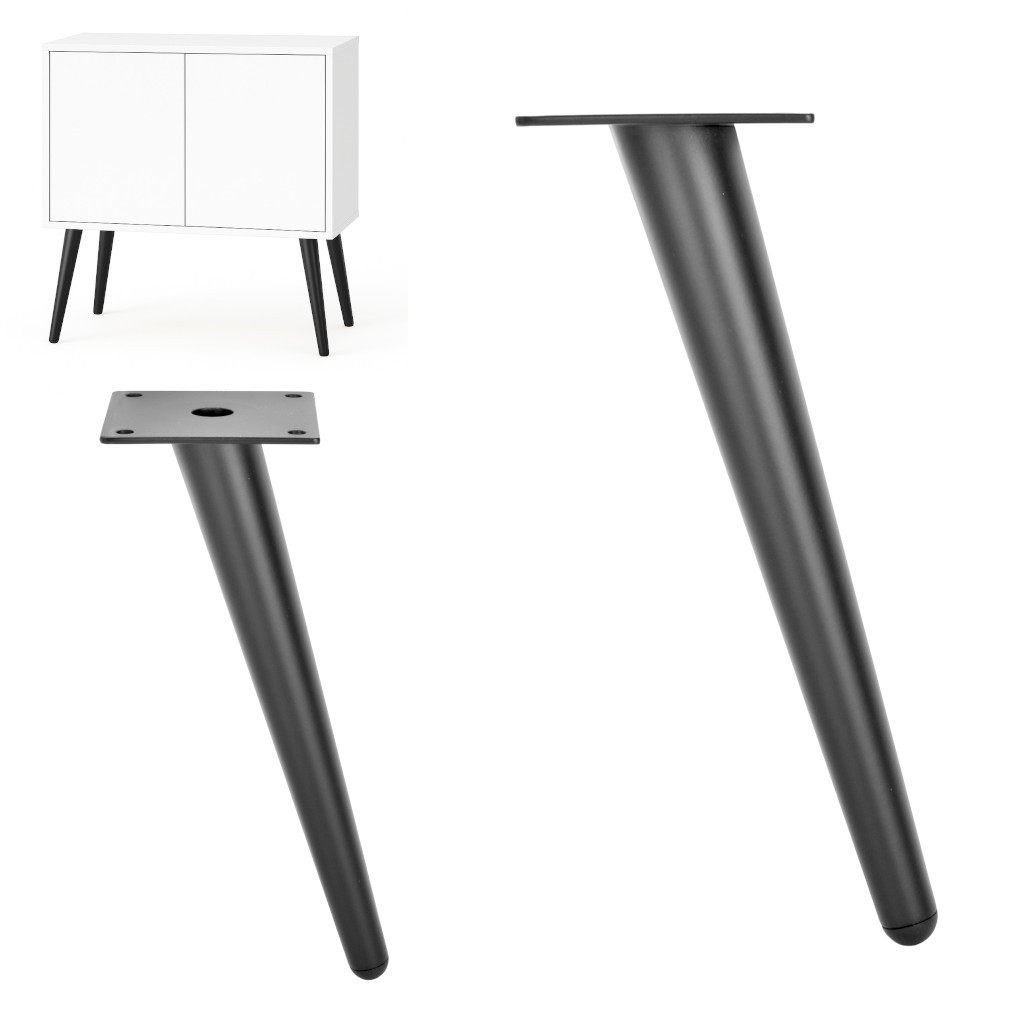 Metallfüße 23 cm schwarz matt