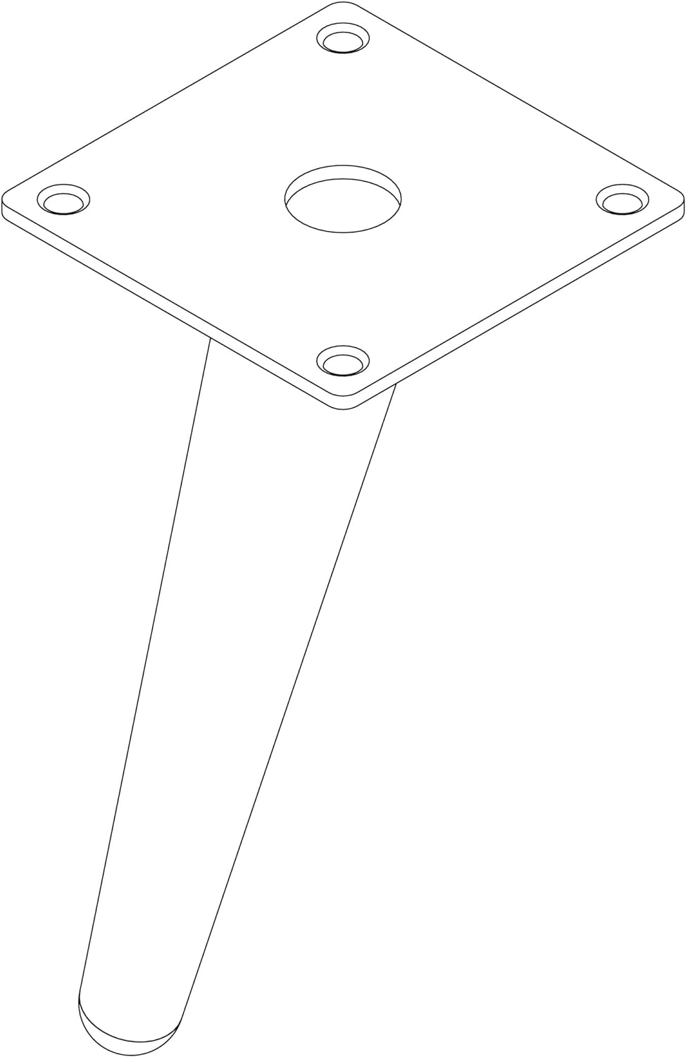 Abmessungen der Montageplatte und Lochabstände für Möbelfuß