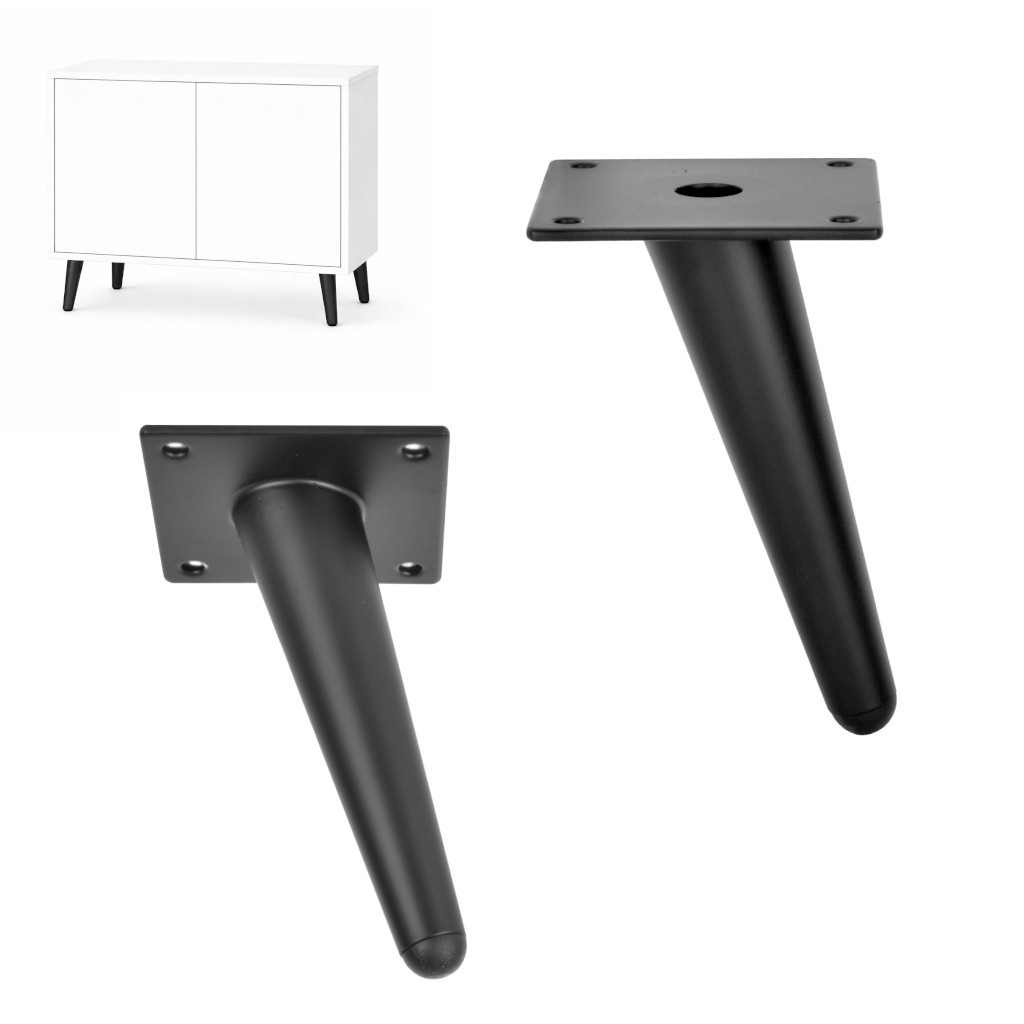 metallfüße 13 cm schwarz matt