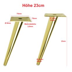 möbelfüße gold 23 cm