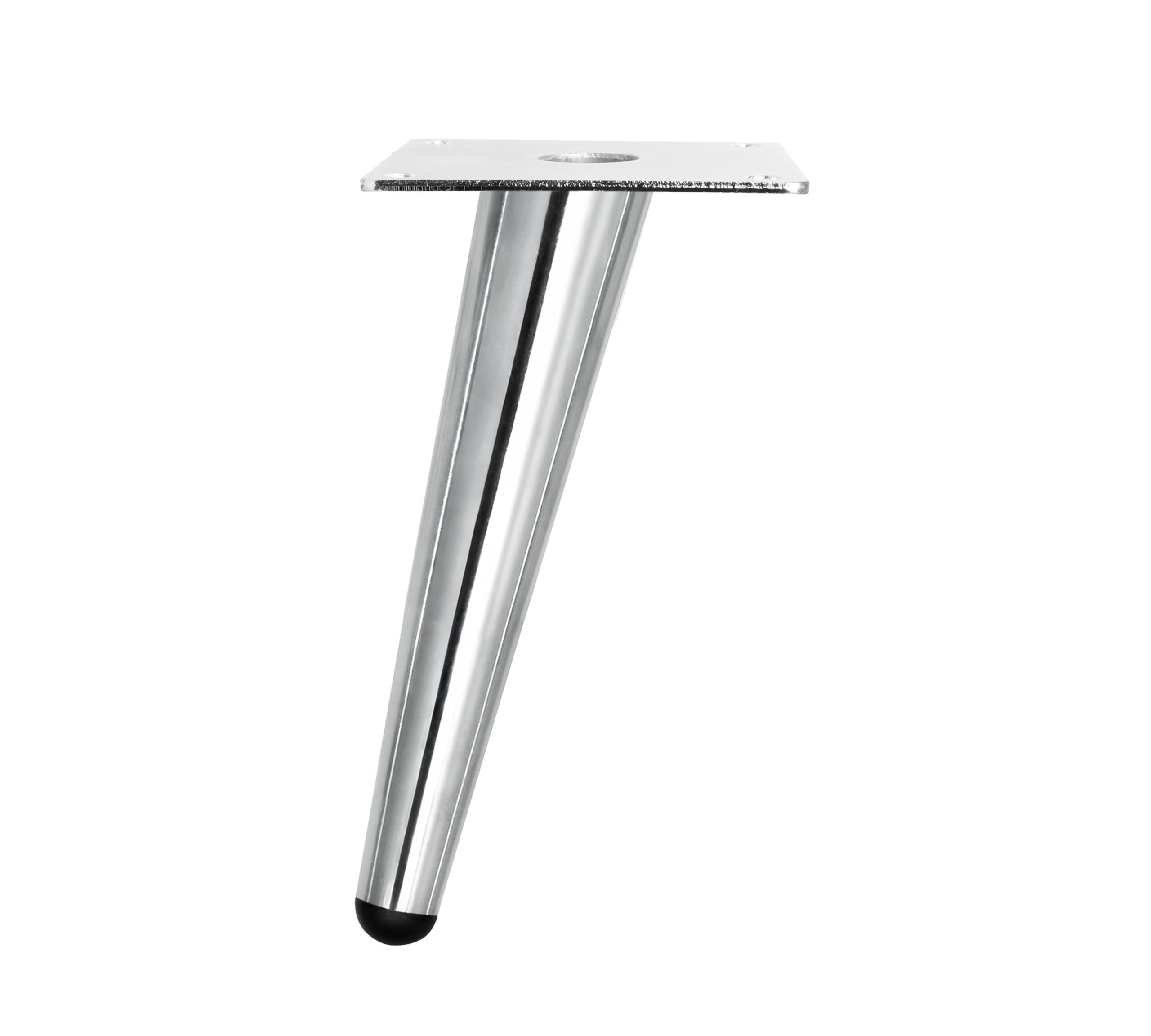 Detailansicht 15 cm Möbelfuß Chrome glänzend – Spiegel-Finish Oberfläche