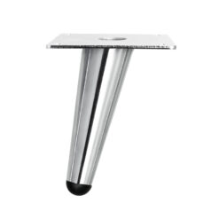 Moderner Möbelfuß aus Metall in Chrome, 10 cm hoch, schräg konisches Design