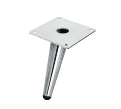Seitenansicht Möbelfuß 13 cm Chrome glänzend – schräge Bauform