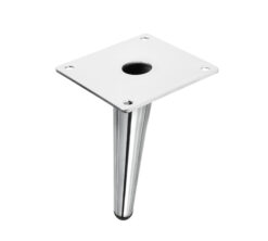 Anschraubplatte und technische Details für Möbelfuß Chrome 13 cm