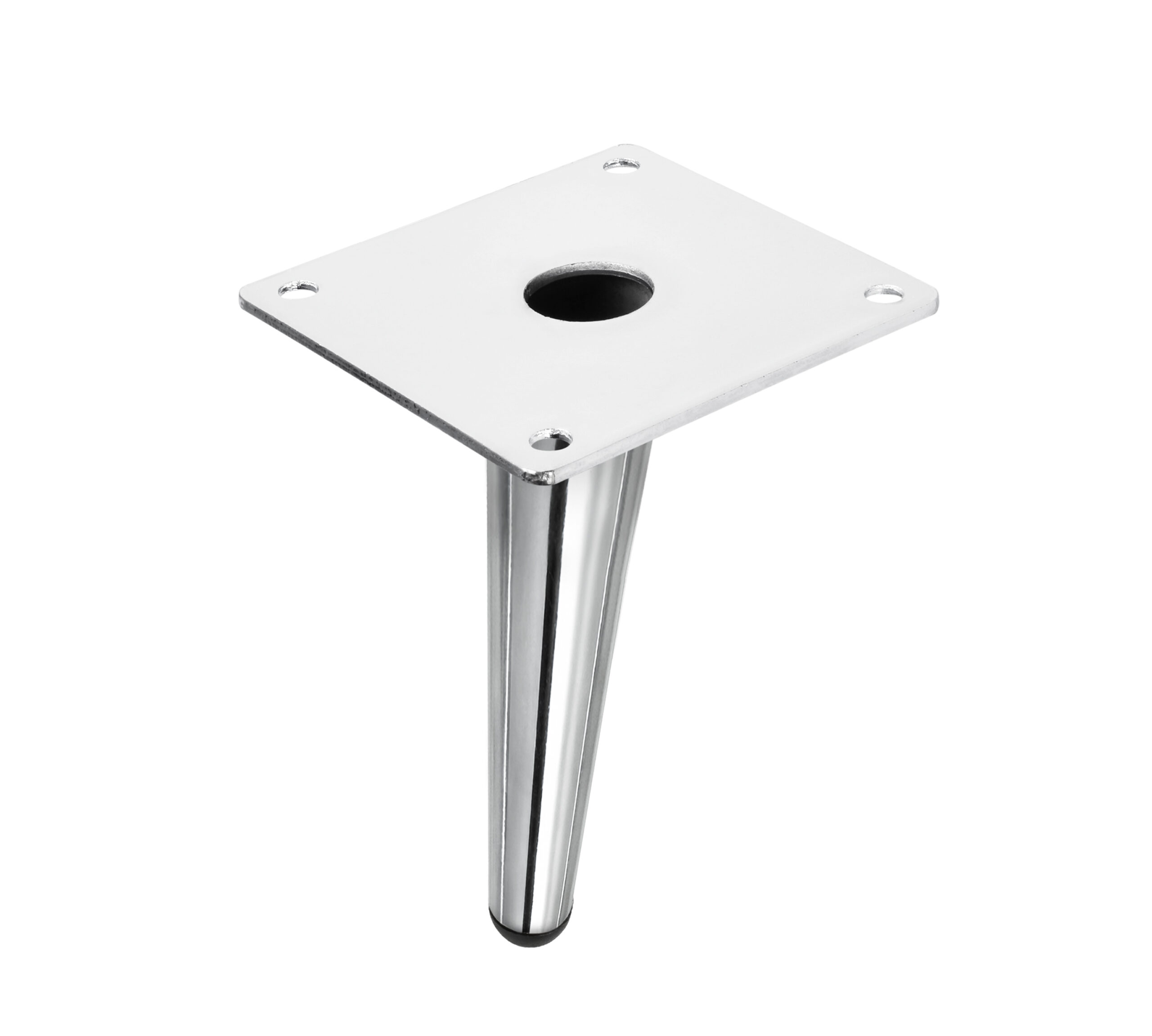 Anschraubplatte und technische Details für Möbelfuß Chrome 13 cm