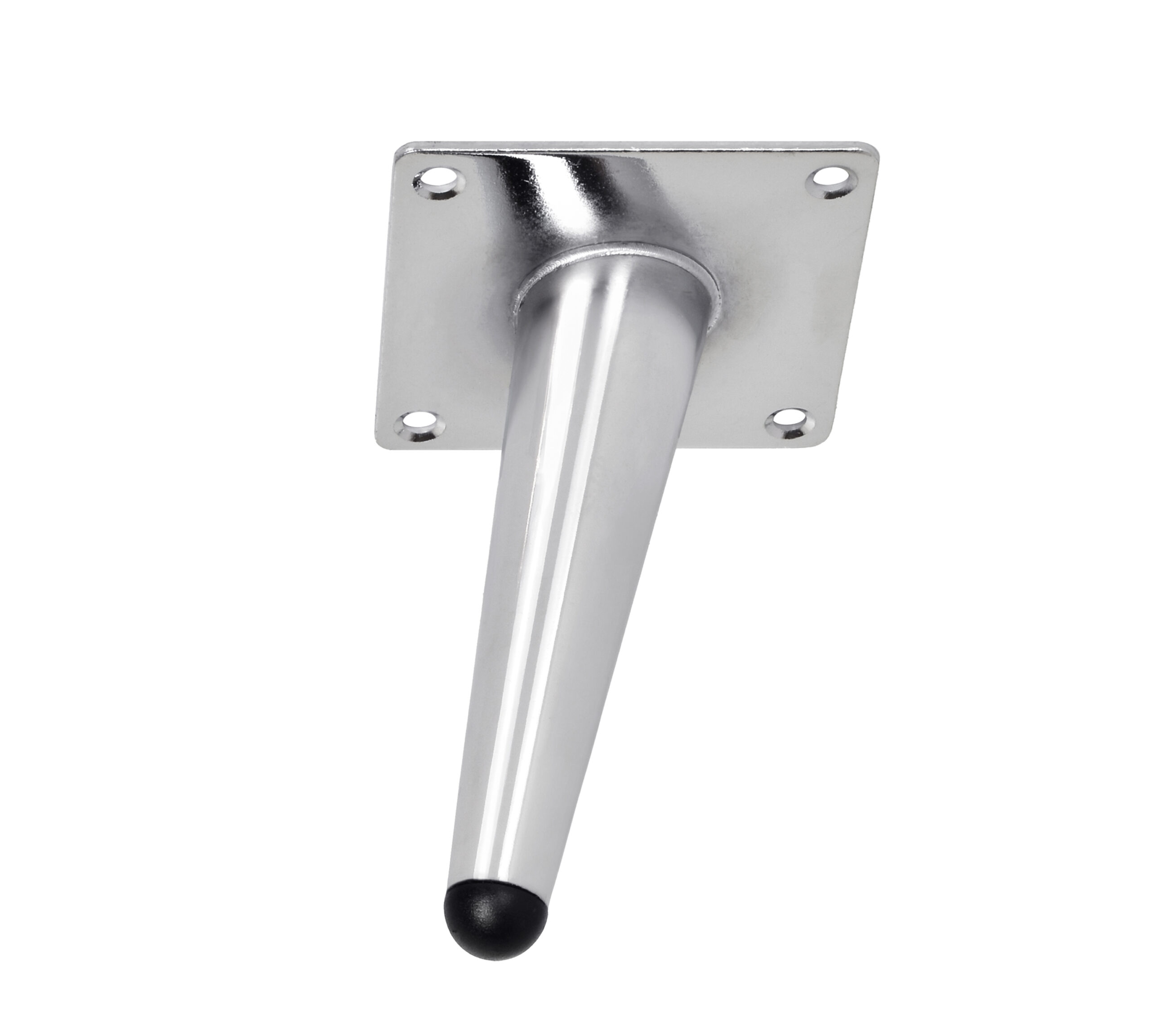 Anschraubplatte und technische Details für Möbelfuß Chrome