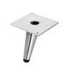 Montageplatte 80x80mm und Bodenschoner für Möbelfuß Chrome 10 cm