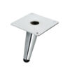 Montageplatte 80x80mm und Bodenschoner für Möbelfuß Chrome 10 cm