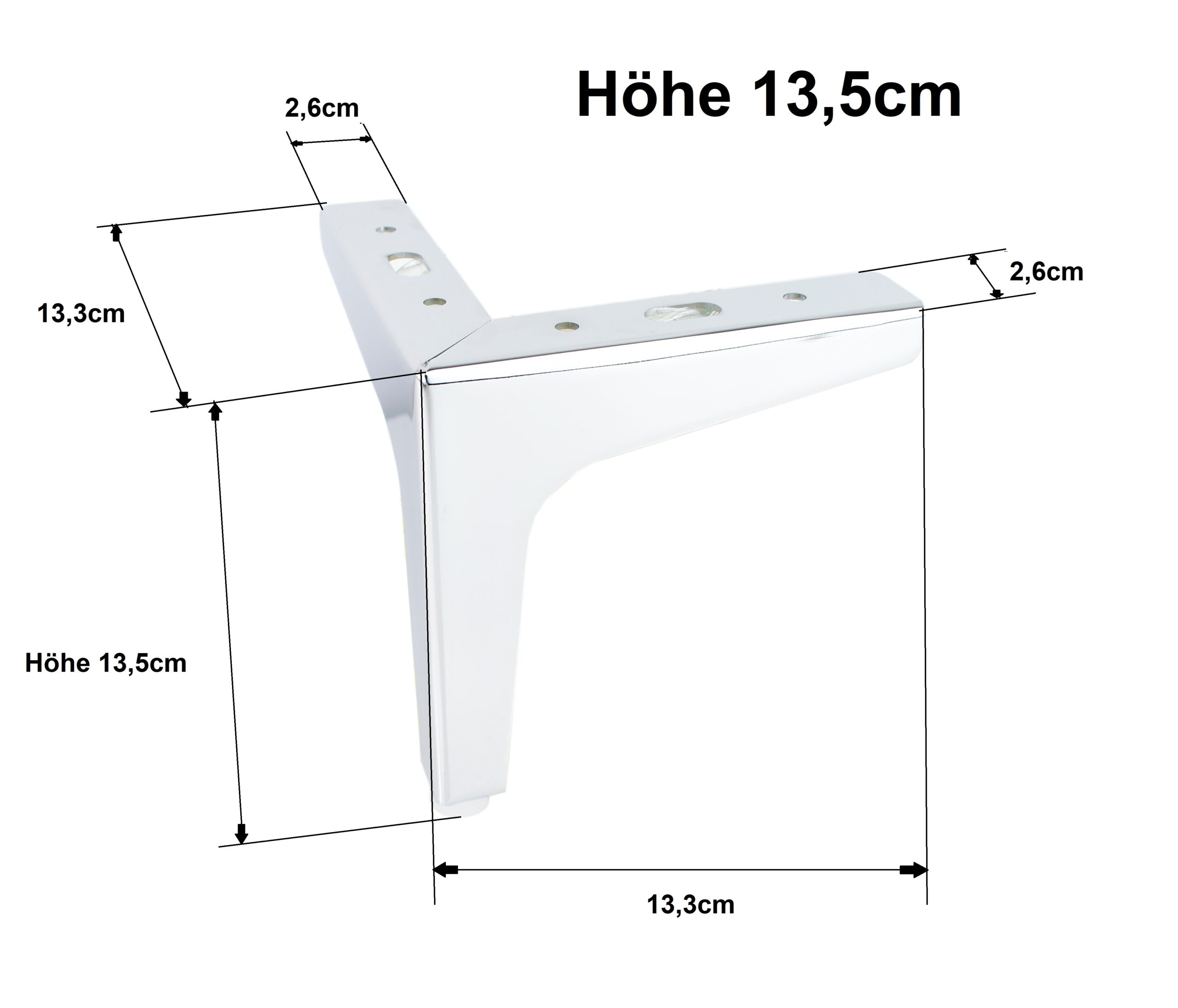 Silberne Highboard Füße 13,5 cm belastbar bis 600kg
