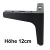 4x Möbelfüße 12 cm Schwarz Matt aus robustem Stahl für Kommoden