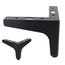4er Set Möbelfüße 10 cm Schwarz Matt aus Metall für Sofa und Schrank