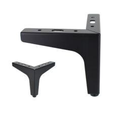 Montageplatte Möbelfuß 12 cm Schwarz Matt mit präzisen Maßangaben