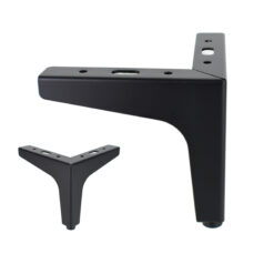 Montageplatte Möbelfuß 12 cm Schwarz Matt mit präzisen Maßangaben