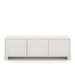 Arco Möbelset in Kaschmir bestehend aus Highboard und TV Lowboard im Wohnzimmer.
