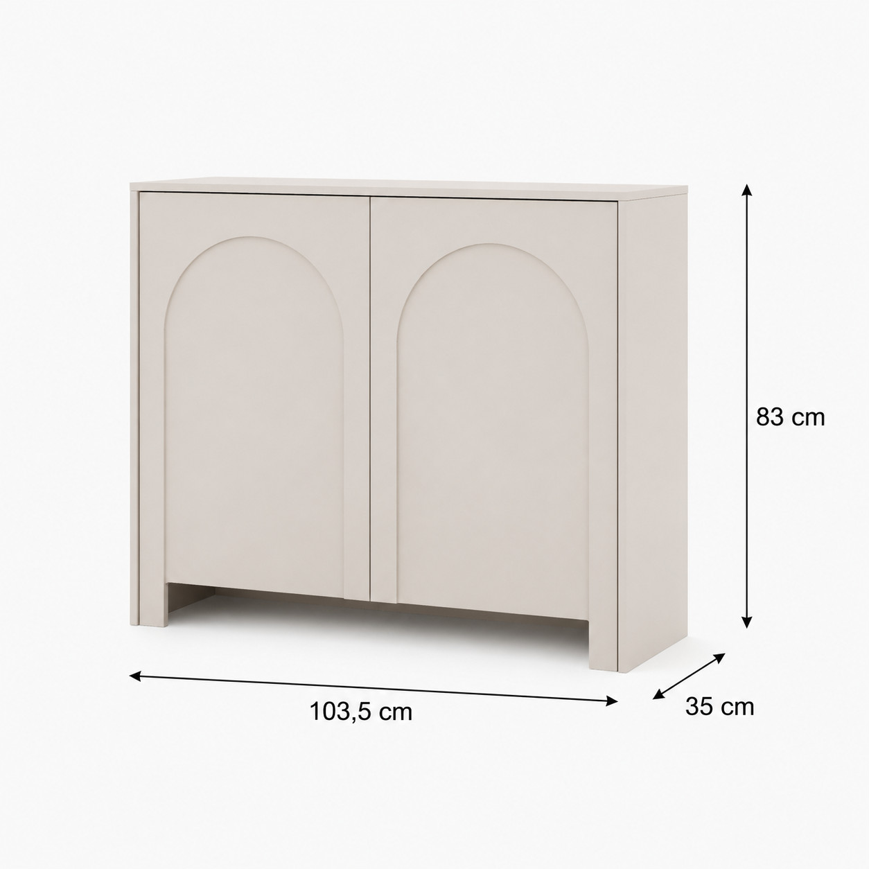 Maße Sideboard Kaschmir Vento 2D 103,5 x 83 x 35 cm