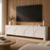 TV-Schrank Vento 4D TV-Lowboard 204 cm Kaschmir matt, 4 Türen, Bogenfräsung