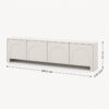 TV Board Kaschmir mit Push-to-Open Türen und Bogenfront
