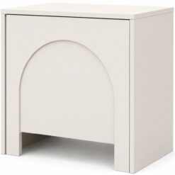 Vento Nachttisch 50 cm, Kaschmir, grifflos mit Push-to-Open, Bogenfront, 1 54 x 51 x 35 cm