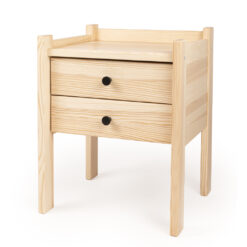 Nachttisch Schubladen mit schwarzen Rundgriffen