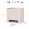 nachttisch kaschmir beige mit bogenfräsung