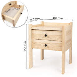 Kompakte Nachtkonsole 40x35 cm für kleine Räume