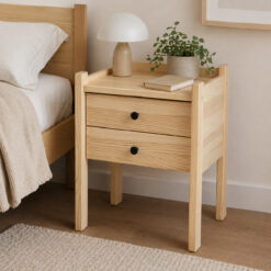 Design Nachtkonsole aus Holz Natur für das Schlafzimmer