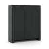 Design Highboard Arco 2D Schwarz Matt im modernen Wohnzimmer Ambiente.